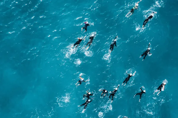 Overhead View Marathon Swimmers Competition — Stock Photo, Image