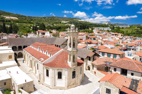 Vista Del Villaggio Omodos Del Monastero Timios Stavros Distretto Limassol — Foto Stock