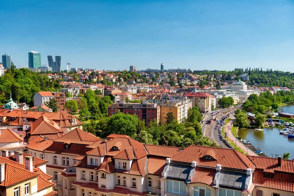 Panorama Van Praag Een Zonnige Dag Tsjechische Republiek — Stockfoto