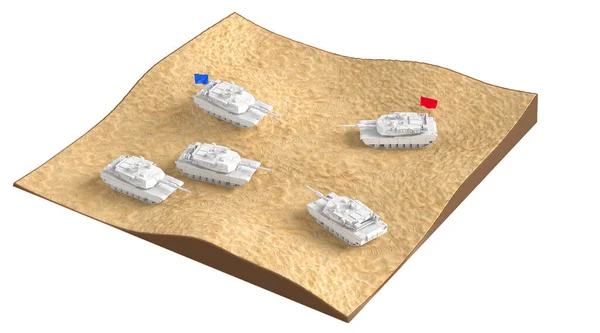 Twee Tankteams Een Slagveld Militair Concept Illustratie — Stockfoto