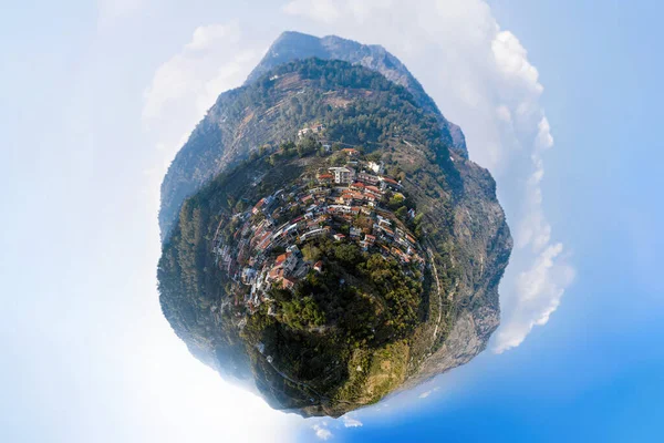 Panorama Esférico Aldeia Polystypos Nas Montanhas Troodos Nicosia District Chipre — Fotografia de Stock