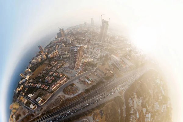 Aerial Panorama Limassol Urban Area Motorway Construction Site Skyscrapers Cyprus — Φωτογραφία Αρχείου