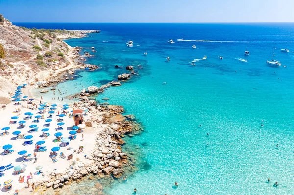 Famous Konnos Bay Beach Protaras Ayia Napa Famagusta District Cyprus — стоковое фото