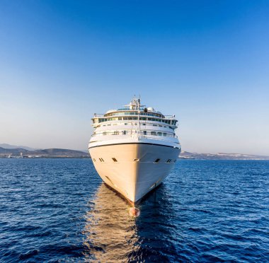 Close-up front view of Cruise Liner Passenger Ship