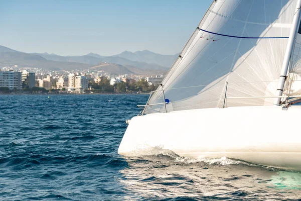 Close Yacht Regatta Akrotiri Bay Limassol Cyprus — Zdjęcie stockowe