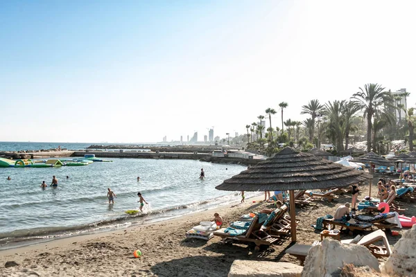 Limassol Chypre Juillet 2021 Aphrodite Beach Coucher Soleil Dans Région — Photo