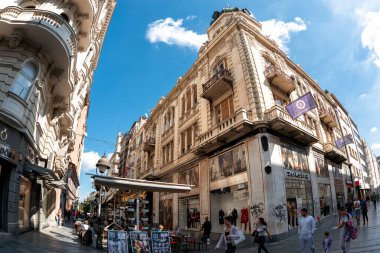 Belgrad, Sırbistan - 08 Eylül 2019: Knez Mihailova Caddesi, Belgrad 'ın Eski Kenti