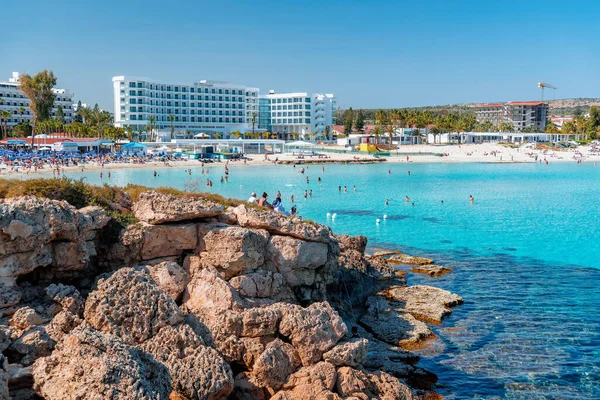 Айя Фабья Cyprus Апреля 2022 Вид Знаменитый Пляж Бухты Нисси — стоковое фото