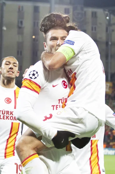 Burak in CFR Cliuj-Napoca vs Galatasaray istambul footbal match — Stock Photo, Image