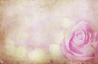 Pembe gül demet Vintage Fotoğraf