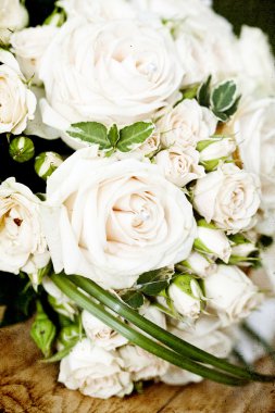 beyaz düğün buketi Vintage Fotoğraf
