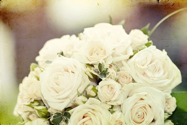 Foto vintage de ramo de boda blanco — Foto de Stock