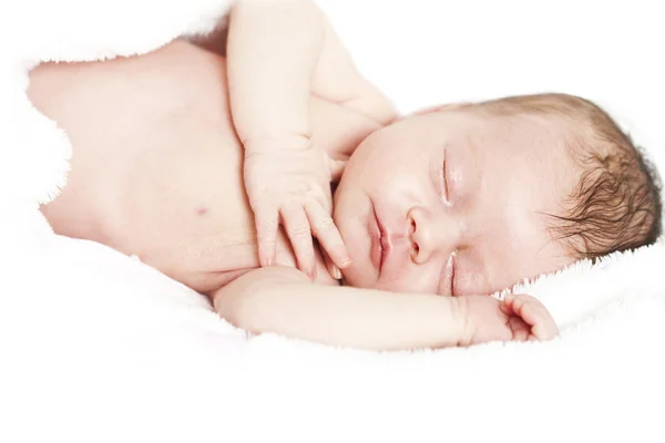 Newborn baby peacefully sleeping — Stock Photo, Image