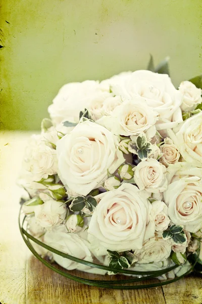 Foto vintage de ramo de boda blanco —  Fotos de Stock
