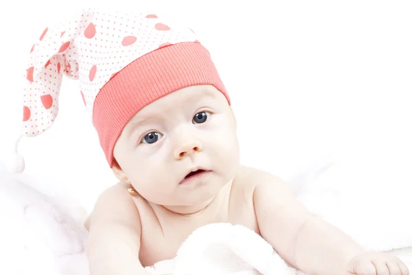 Heldere portret van schattig 3 maanden oude babymeisje — Stockfoto