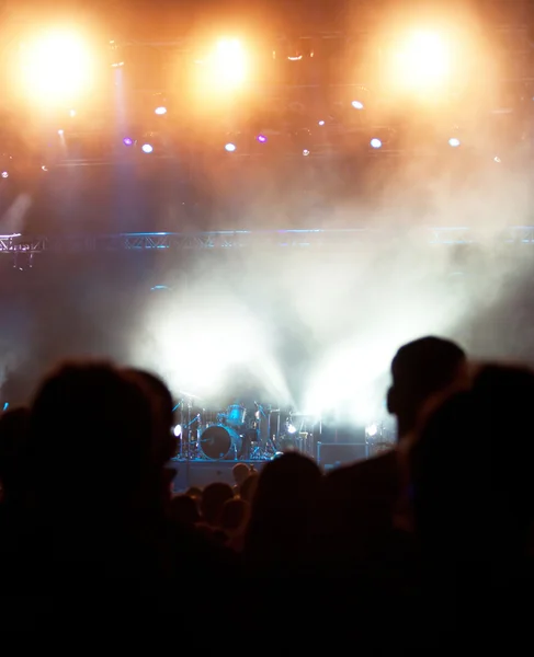 Torcendo multidão no concerto — Fotografia de Stock