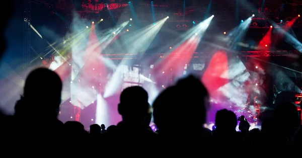 Torcendo multidão no concerto — Fotografia de Stock