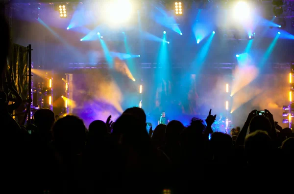 Jublande publik på konsert — Stockfoto