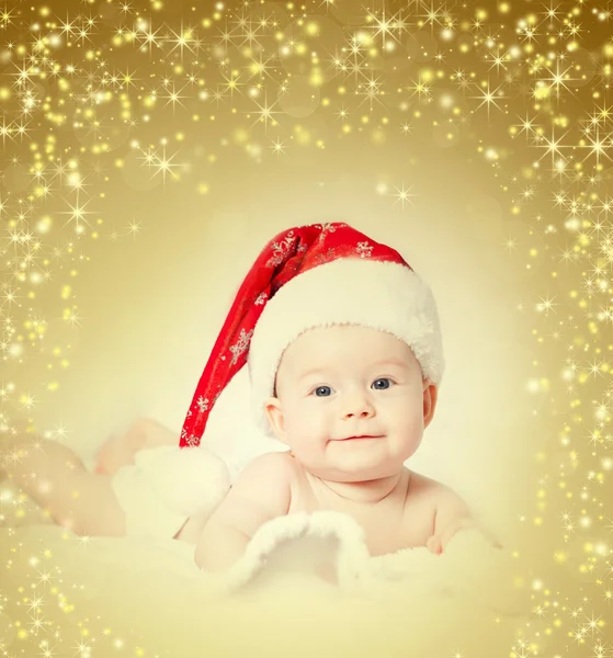 Baby with Santa hat — Stock Photo, Image