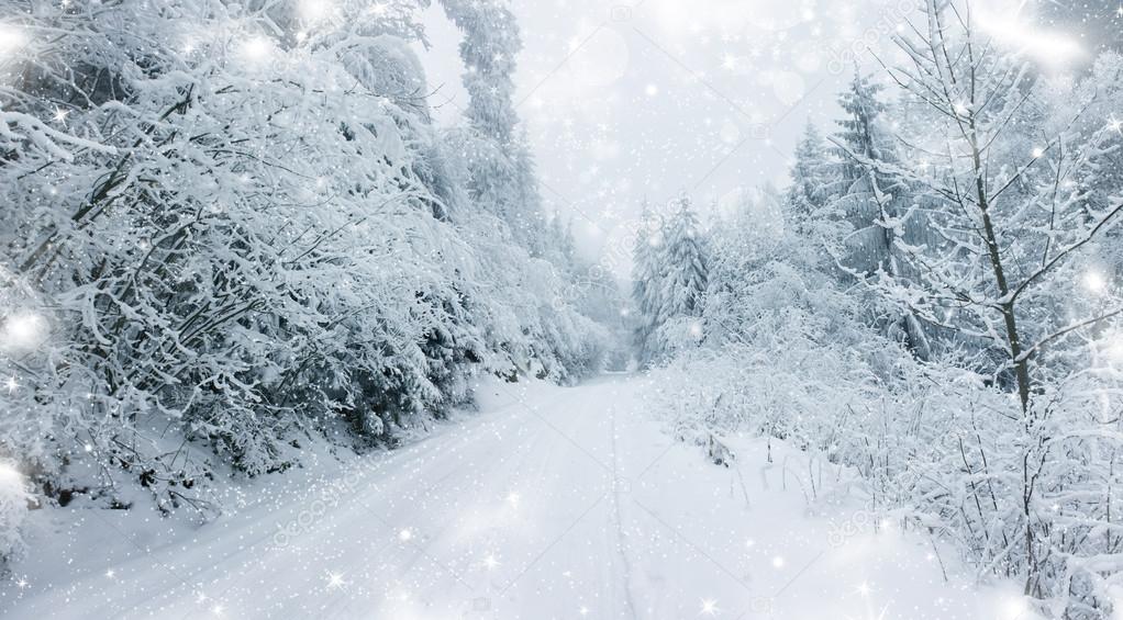 Winter road in the mountains