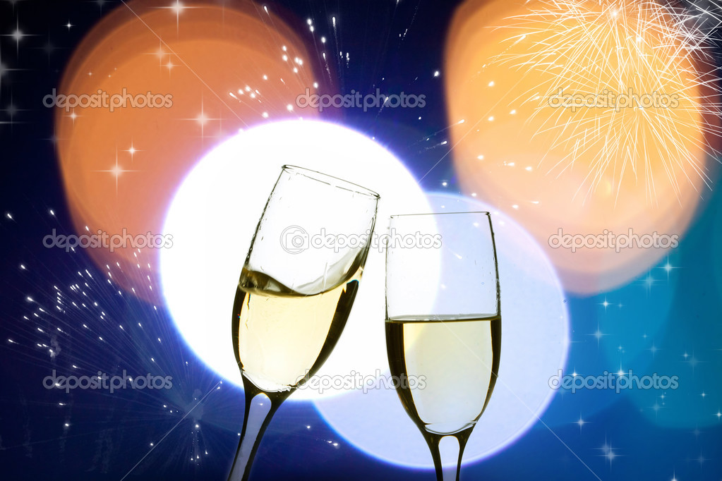 New year background with glasses