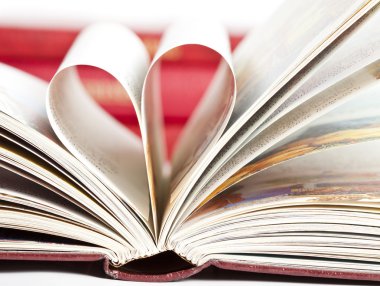 Heart shaped book pages clipart