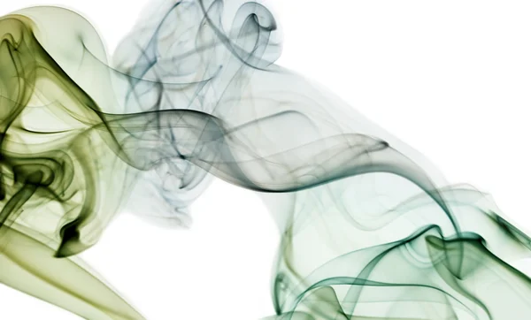 白で隔離される抽象煙 — ストック写真