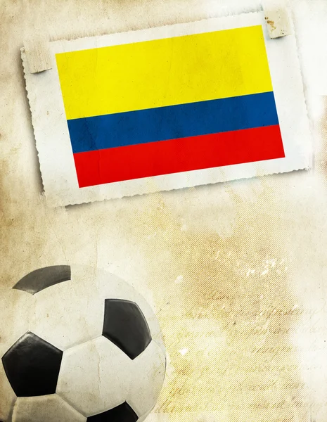 Kolumbia zászló és a futball-labda-fotó — Stock Fotó