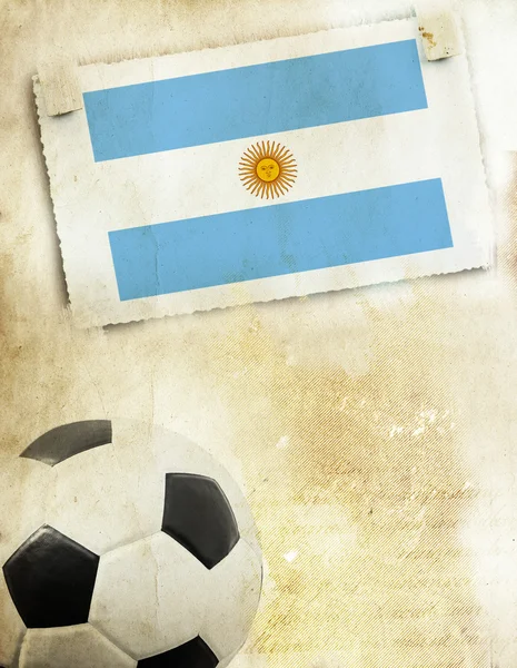Foto de Bandera de Argentina y pelota de fútbol —  Fotos de Stock