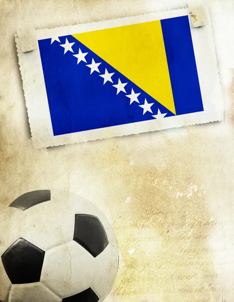 Foto de Bandera de Bosnia Herzegovina y pelota de fútbol —  Fotos de Stock