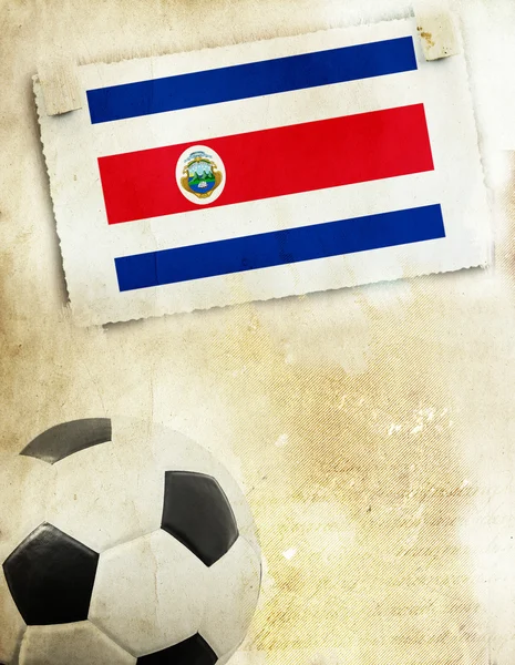 Foto de Bandera de Costa Rica y pelota de fútbol — Foto de Stock