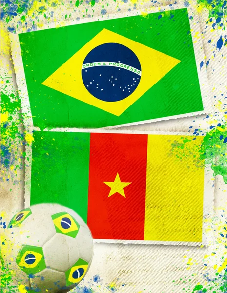 2014, actividad, contra, algeria, fondo, bola, brasil, braz —  Fotos de Stock