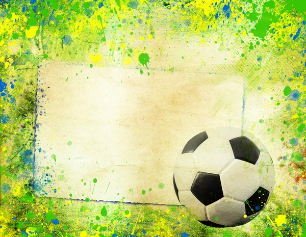 Soccer ball and the colors of Brazil flag — Stock Photo, Image