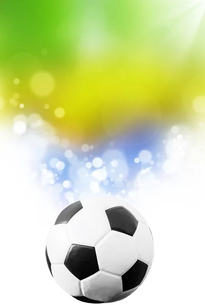 Futbol topu ve Brezilya bayrağı — Stok fotoğraf