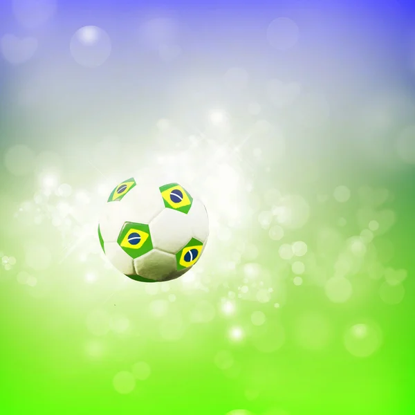 Soccer ball on brazil flag — Stock Photo, Image