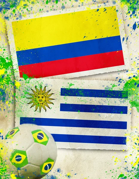 Colombia vs Uruguay soccer concept — Stock Photo, Image