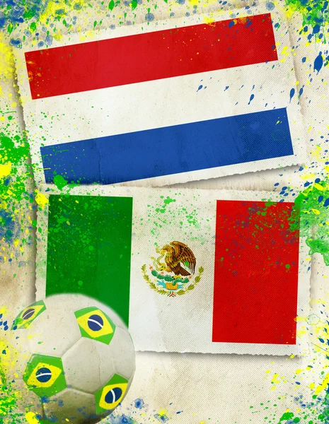 Netherlands vs Mexico football concept — Stock Photo, Image