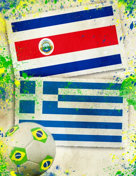 Costa Rica vs Greece soccer concept — Stock Photo, Image