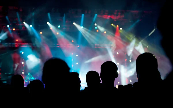 Animando a la multitud en concierto — Foto de Stock