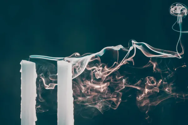Vela Apagada Com Fumaça Metáfora Morte — Fotografia de Stock