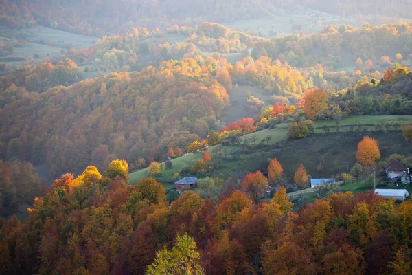 Transylwański Jesienny Krajobraz Wiejski — Zdjęcie stockowe