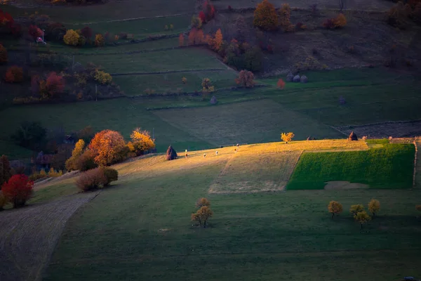 Transylwański Jesienny Krajobraz Wiejski — Zdjęcie stockowe