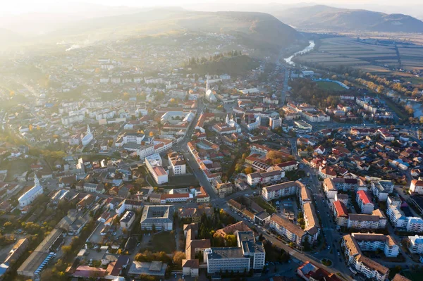 Vista Aérea Drones Del Cementerio Tumbas Ciudad Dej Rumania Cementerio —  Fotos de Stock