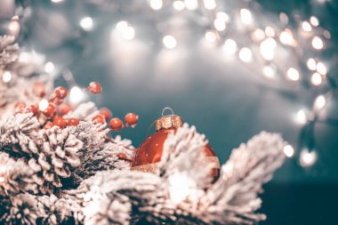 Noel balosu, Bokeh ışıkları ve köknar dalıyla büyülü tatil geçmişi