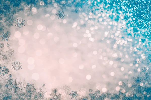 Magic Vintage Holiday Glitter Background Blinking Stars Ice Blurred Bokeh — Stock Photo, Image