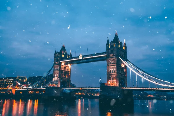 Snöar London Storbritannien Vinter Staden — Stockfoto