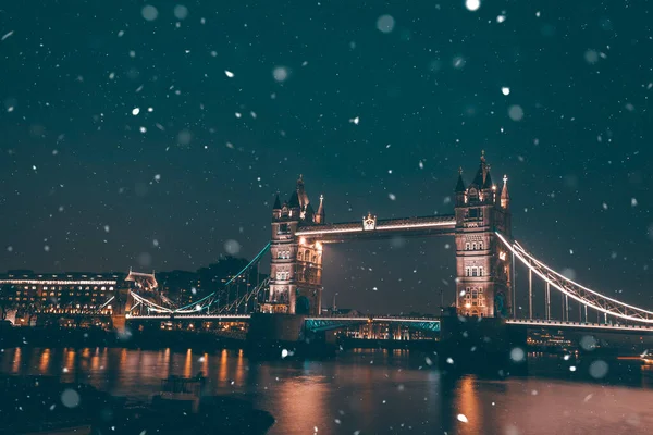 Neige Londres Royaume Uni Hiver Dans Ville — Photo