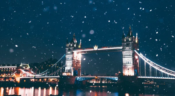 Nevando Londres Reino Unido Invierno Ciudad — Foto de Stock