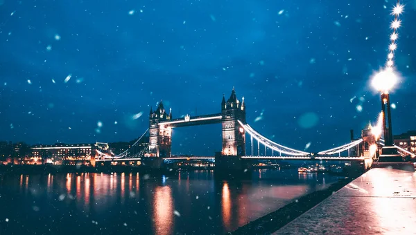 Snöar London Storbritannien Vinter Staden — Stockfoto