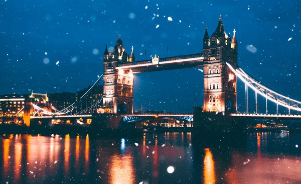 Nevando Londres Reino Unido Invierno Ciudad — Foto de Stock
